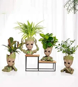 Комплект горшочков Грут Groot для цветов и канцелярии G1+G2+G3+G4