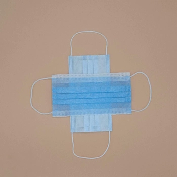 Маска медична МЕДСТРАХ М блакитна сертифікована тришарова 1шт (MS-3L-BU-1)