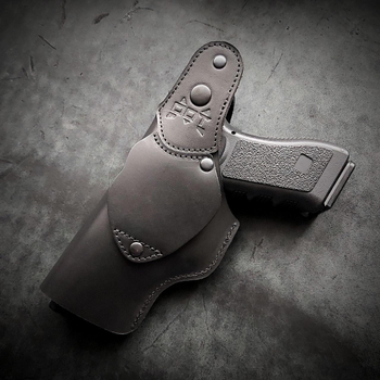 Кобура для Glock 17 поясная с гербом Украины чёрная (GL005)