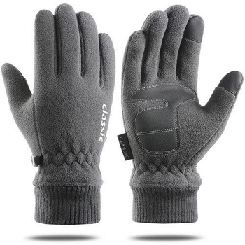 Универсальные флисовые зимние перчатки Storm N704. Сенсорные; L/9; Серый. Универсальные термоперчатки.