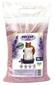 Наповнювач для котячого туалету Top Cat Tofu соєвий Тофу з ароматом Лаванда 6 л / 2,5 кг, зроблено в Україні UA