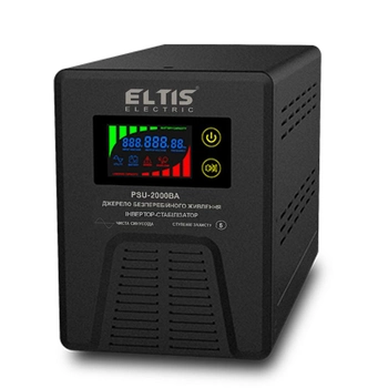 ИБП с правильной синусойдой Eltis PSU-2000BA (1200W), 24V под внешнюю батарею 24В, переключатель тока заряда 15А