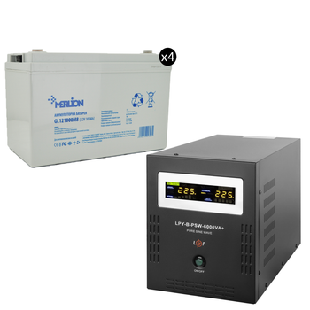 Комплект резервного питания для котла KOO ИБП + GEL батарея (UPS 4200Вт 48V + АКБ GEL 100Ah x4)