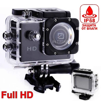 Экшн камера Action Camera D600 HD Чёрная видеокамера с аквабоксом для подводной съемки