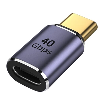 Переходник адаптер OTG USB Type-C M/F (USB 4.0, 40Gbps, 100W, 8K) Metal Style-1 (48581)