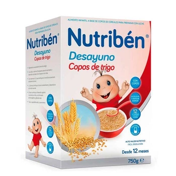 Дитяча пшенична каша Nutriben Nutribn Breakfast Wheat Flakes 750 г (8430094056775)