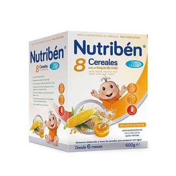 Kaszka wieloziarnista dla dzieci Nutriben Nutribn 8 Honey Cereals With Milk 600 g (8430094056362)