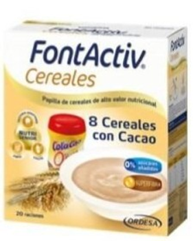 Kaszka wieloziarnista dla dzieci Ordesa Fontactiv 8 Cereals Choco 600 g (8426594056124)