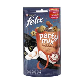 Ласощі для котів Felix Party подушечки 60 г - гриль мікс