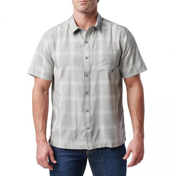 Сорочка тактична 5.11 Tactical Nate Short Sleeve Shirt Titan Grey Plaid 2XL