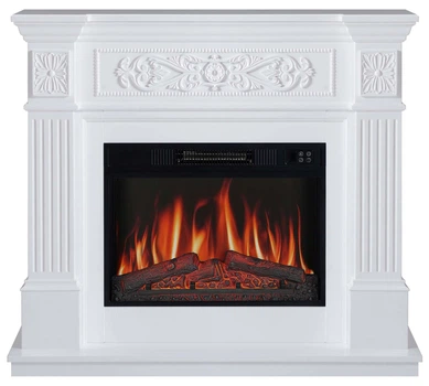 Каминокомплект ArtiFlame Toscana с эффектом пламени, обогревом и звуком горения огня Белый