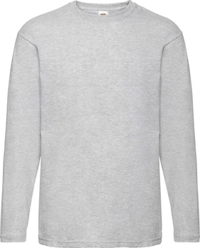 Футболка з довгим рукавом Fruit of the Loom Valueweight Long Sleeve Серый Меланж S