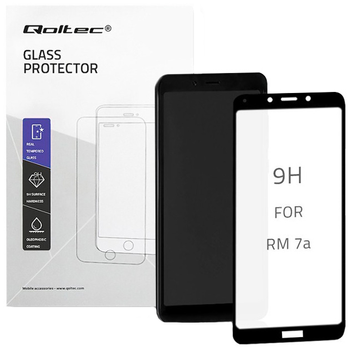 Hartowane szkło ochronne Qoltec Premium do Xiaomi Redmi 7A Przezroczyste/Czarne (5901878521480)
