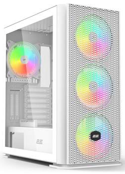 Корпус 2E Gaming Vertex GI01W, без БР, 2xUSB 3.0, 1xUSB Type-C, 3x140mm ARGB, 1x120mm ARGB, контролер з remote, TG Side Panel, EATX, білий