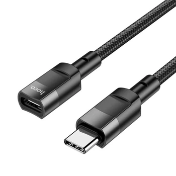 Кабель HOCO U107 подовжувач Type-C male to Type-C female (USB2.0-3A-1.2m) Чорний