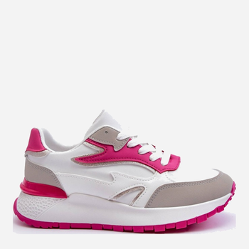 Sneakersy damskie na wysokiej platformie do kostki Henley 37 Biały/Różowy (5905677652345)