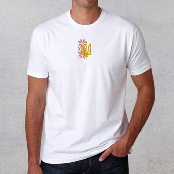 Футболка з вишивкою тризуба 01-7 чоловіча Білий 2XL (327774-18-4)
