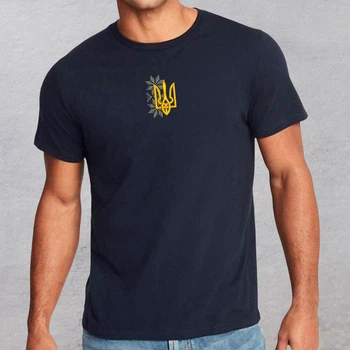Футболка з вишивкою тризуба 01-6 чоловіча Чорний XL (587714-17-3)
