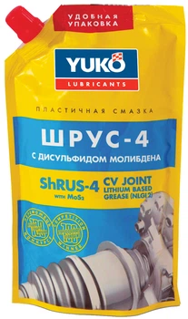 Смазка YUKO ШРУС-4 (NLGI 2, ЕР 2) дой-пак 375гр ПЕ, арт.смаз125