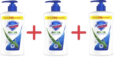Антибактеріальне рідке мило Safeguard Алое 390 мл х 3 шт (8006540865538-3)