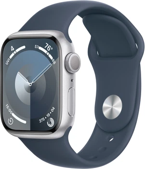Smartwatch Apple Watch Series 9 GPS 41mm Silver Aluminium Case with Storm Blue Sport Band - M/L (MR913)