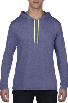 Худи Anvil Lightweight Long Sleeve Синий Меланж/Желтый Неон M