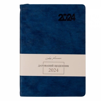 Щоденник Leo Planner А5 датований 2024 Case темно-синій (252427)