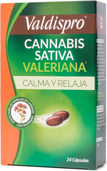 Suplement diety Valdispro Cannabis Sativa + Valeriana 24 kapsułek (8711744050047)