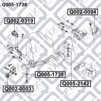 Сайлентблоки Q-fix Q005-1738 Nissan Primera, Almera; Infiniti G 1124851E01