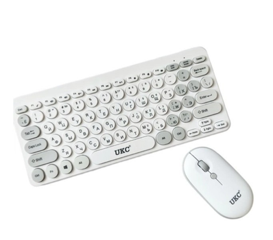 Клавіатура та мишка wireless 902 ART:5263 Біла з круглими клавішами