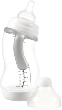 Пляшечка Difrax S-bottle Wide XL Антиколікова з силіконовою соскою та ручками Біла 310 мл (707XL)