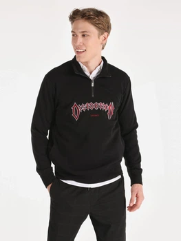 Толстовка на молнии мужская Colin`s CL1064828BLK XL Черная с принтом (8683197787668)