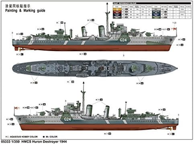 Набір для складання та фарбування Trumpeter HMCS Huron Destroyer 1944 (MTR-05333)