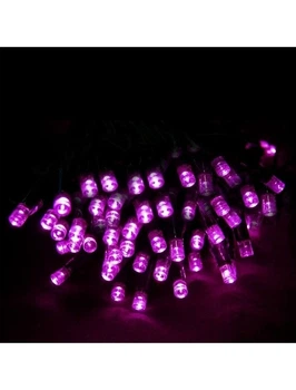 Светодиодная гирлянда электрическая Led на 500 светодиодов с контроллером зеленый провод 35 м Розовый