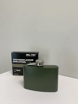 Фляга 110мл Олива 4OZ Mil-Tec TASCHENFLASCHE EDELSTAHL OLIV (14521001-004-110)