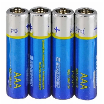 Батарейка АСКО-УКРЕМ сольова AAA/R03/SP4 (4 шт) (Аско.R03.SP4) blister