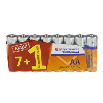 Батарейка АСКО-УКРЕМ Alkaline AA/LR6/S7F1 (8 шт) (Аско.LR6.S7F1) blister