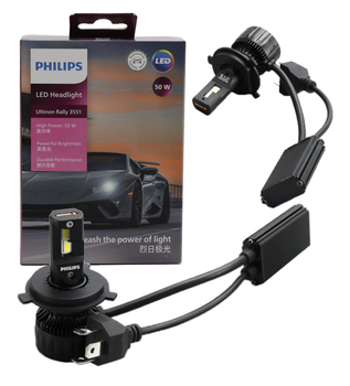 Автомобильные светодиодные лампы с цоколем H4, модель Philips LED 11342U3551X2 12-24V 50W 6500K (02768)