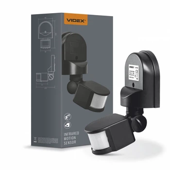 Датчик руху та освітленості VIDEX VL-SPW02B 220V 1200W інфрачервоний VL-SPW02B 27634