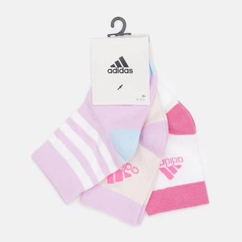 Набор детских хлопковых носков 3 пары для девочки Adidas Lk Socks 3Pp IJ8268 S Bliss Lilac (4066763877118)