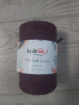 Пряжа стрічка для вʼязання KNIT ME COTTON LASE 250 грам, 100 метрів БОРДО