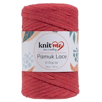 Пряжа стрічка для вʼязання KNIT ME COTTON LASE 250 грам, 100 метрів КОРАЛОВИЙ