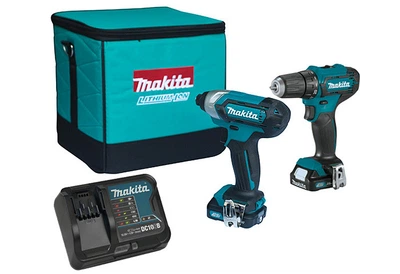 Акумуляторний дриль-шуруповерт Makita DF331DZ + гвинтоверт TD110DZ + 2 акк CXT 12V 1.5 Ah + ЗУ + кейс (CLX224X)