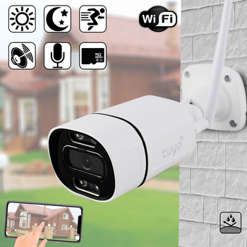 Уличная Wi-Fi камера видеонаблюдения Defender C16-TUYA IP 3.0mp с записью на microSD, P2P, двухстороннее аудио