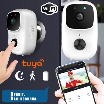 Домофон с двусторонней связью WiFi SMART DOORBELL обнаружение движения и работа через приложение Tuya в iOS и Android