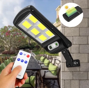 Вуличний настінний світильник Solar Light B18-6 COB з пультом дистанційного керування та сонячною батареєю LED ліхтар з датчиком руху