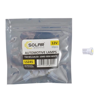 Автолампа Solar LED 12V T10 W2.1x9.5d 1 SMD 5050 white 10 шт (LS245_P)