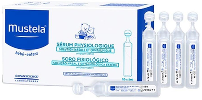 Serum do oczyszczania nozdrzy i oczu noworodków Mustela Physiological Serum 20Ux5 ml (3504108020061)