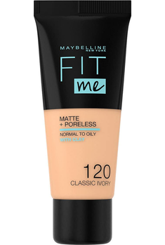 Podkład matujący Maybelline Fit Me! Matte + Poreless 120 Classic Ivory 30ml (3600531324520)