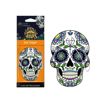 Aroma Car Cellulose Dia De Los Muertos Gold Tatoo для автомобіля освіжувач повітря сухий (LI-D_22-O)